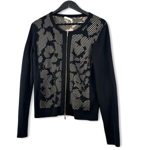 Hugo Boss Italy Womens Double Zip Long Sleeve Shirt Sz M Medium